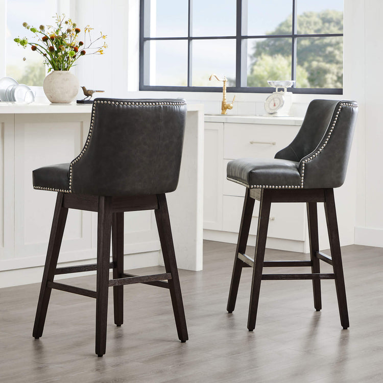 Asher Swivel Nailhead Trim Bar & Counter Stools