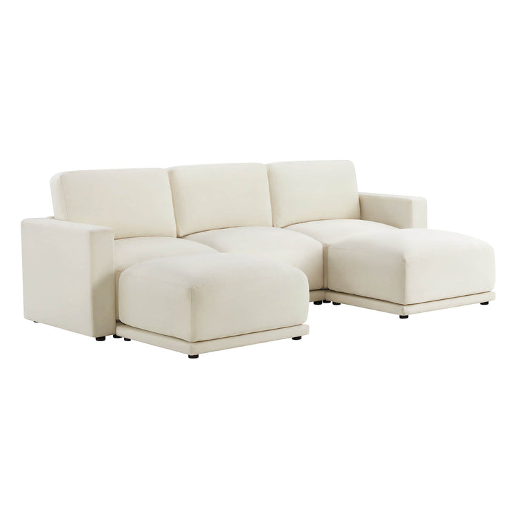 Canapé modulaire Miller 5 pièces, méridienne sectionnelle en U et en L