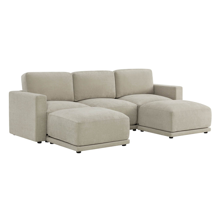 Canapé modulaire Miller 5 pièces, méridienne sectionnelle en U et en L