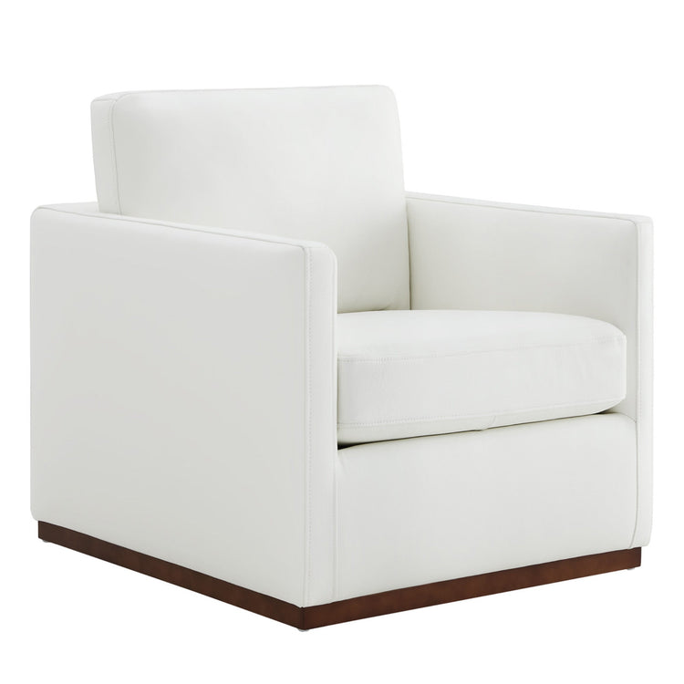 Chaise d'appoint pivotante Henry avec base en bois