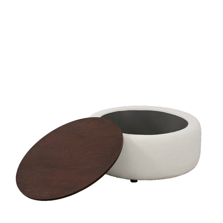 Pouf rond de rangement pour café Grace