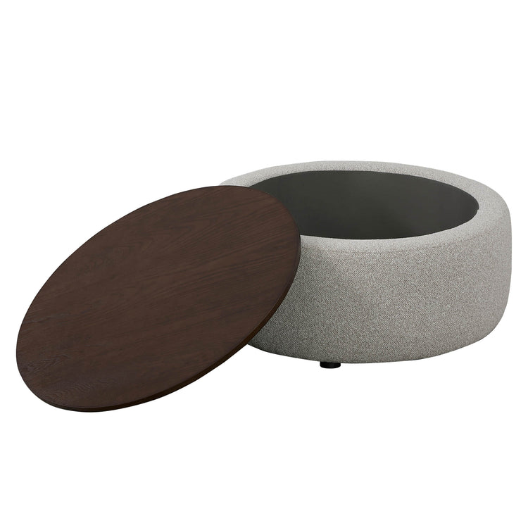 Pouf rond de rangement pour café Grace
