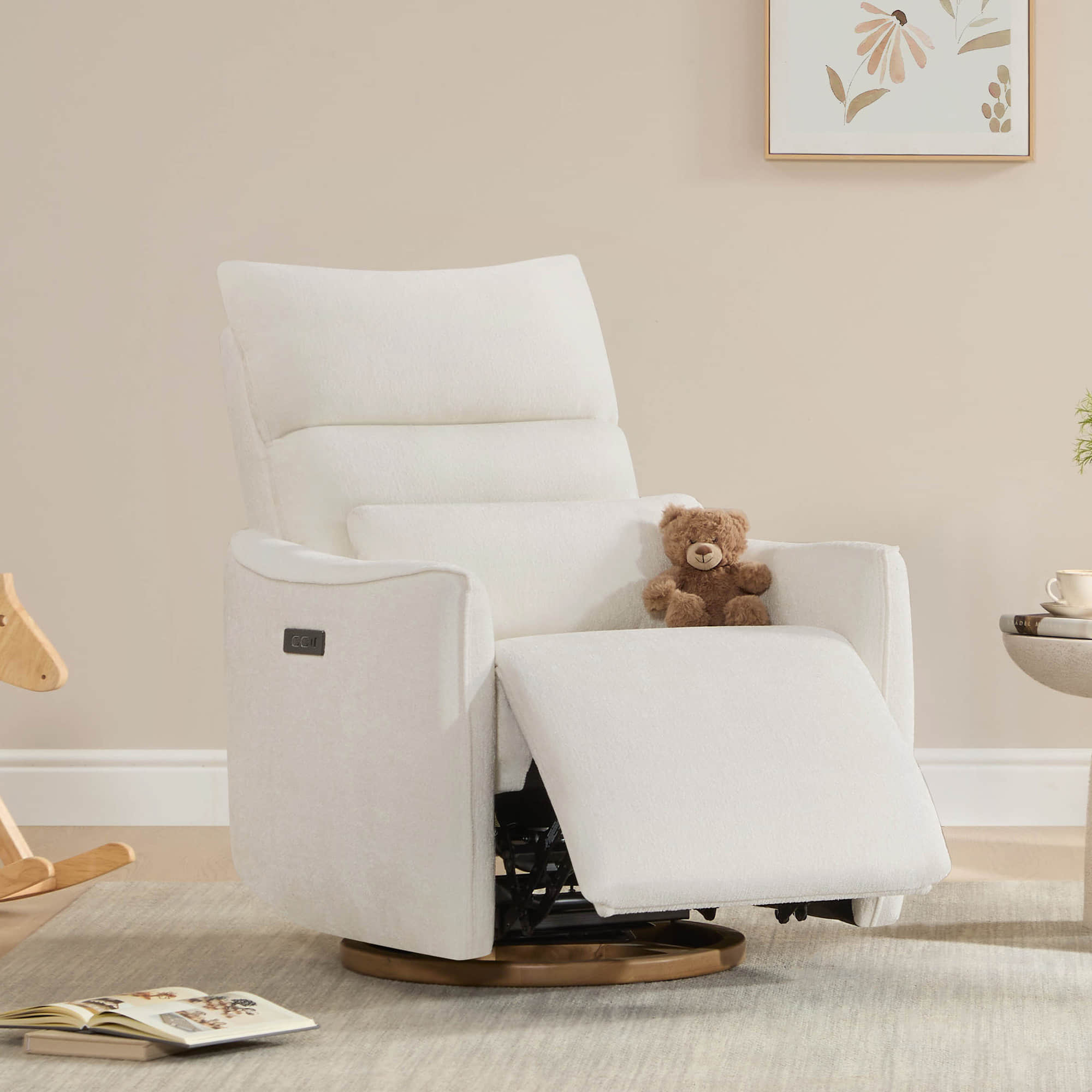Fauteuil inclinable pivotant et électrique Janice pour chambre d'enfant avec appui-tête électrique