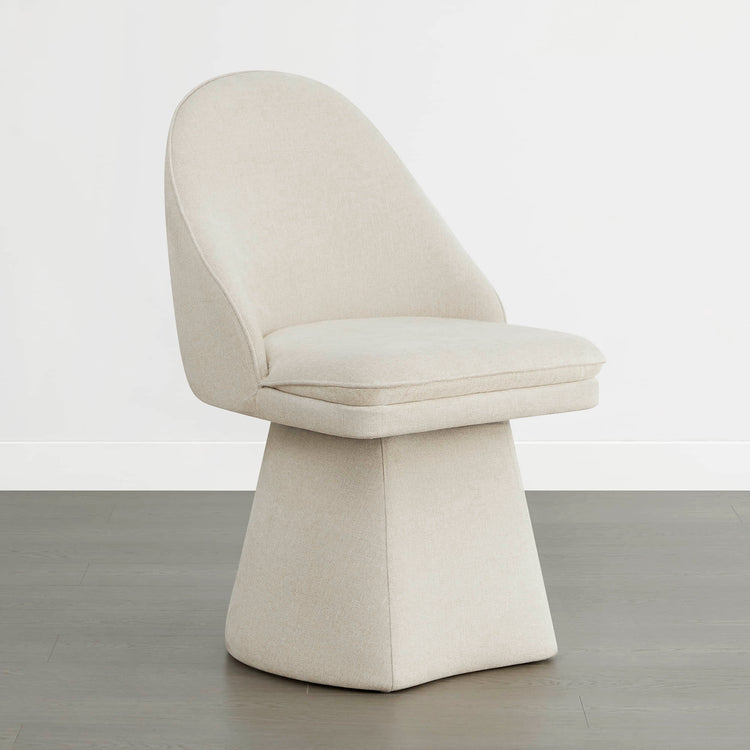 Chaise de salle à manger pivotante rembourrée Leda