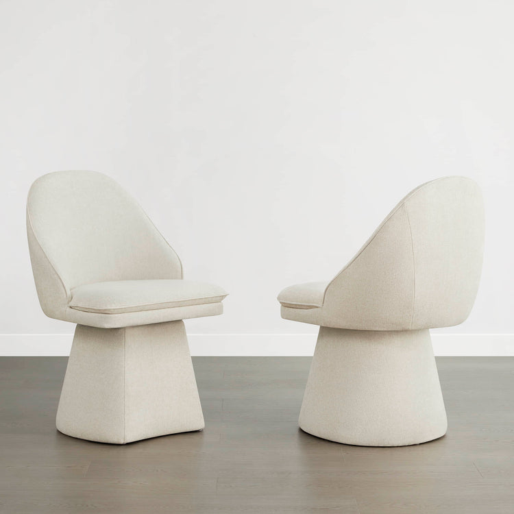 Chaise de salle à manger pivotante rembourrée Leda
