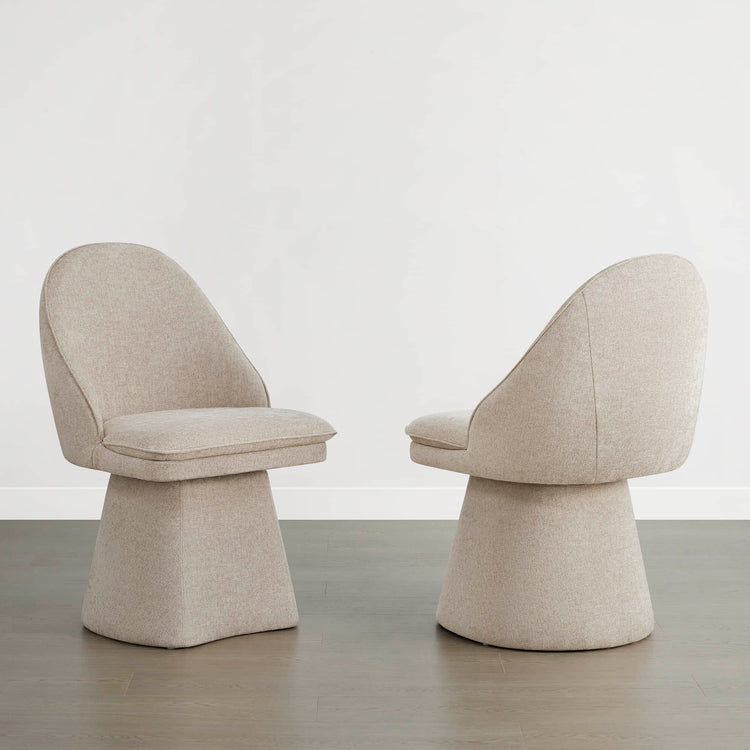 Chaise de salle à manger pivotante rembourrée Leda