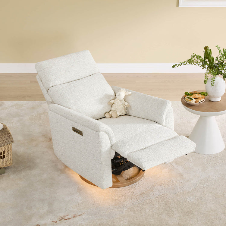Fauteuil inclinable pivotant et électrique Lulla pour chambre d'enfant avec appui-tête électrique et veilleuse