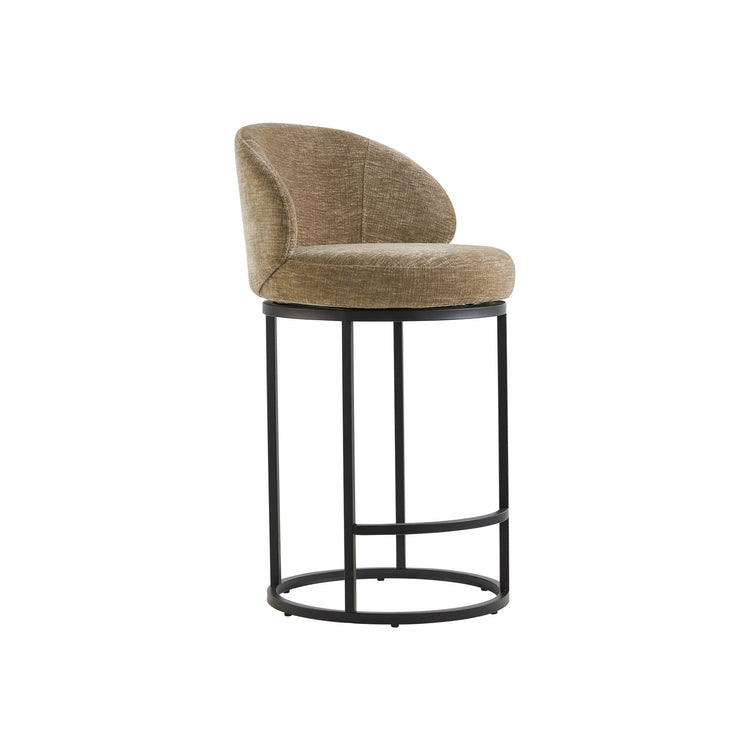 Tabouret de comptoir pivotant moderne en chenille Tanya