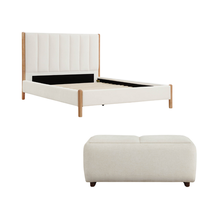 Ensemble chambre à coucher | Lit queen-size Serene et pouf Vault