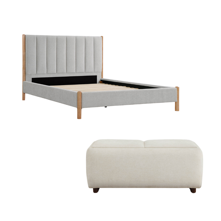 Ensemble chambre à coucher | Lit queen-size Serene et pouf Vault