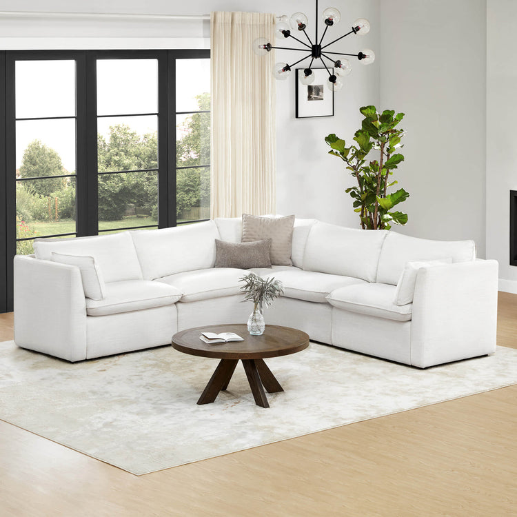 Canapé modulable en plumes Sophia 5 pièces