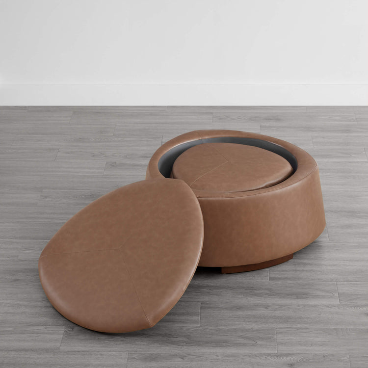 Pouf de rangement moderne en forme de pierre double