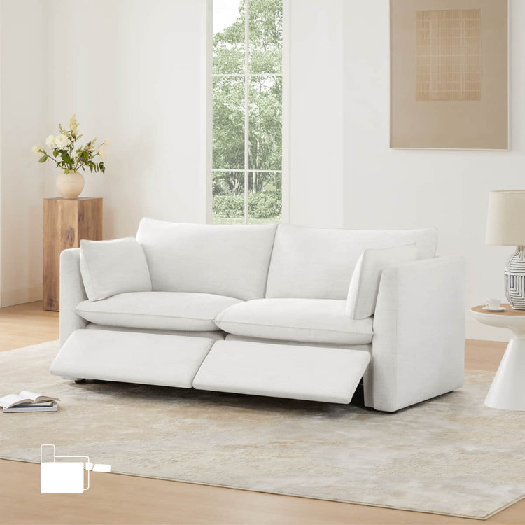 Canapé modulable Sophia Feather Power 2 pièces avec repose-pieds électriques