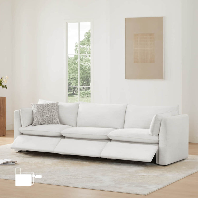Canapé modulable Sophia Feather Power 3 pièces avec repose-pieds électriques