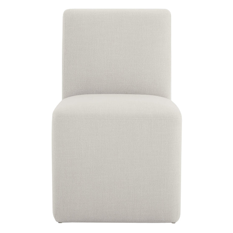 CHITA LIVING-Aida Performance Fabric Dining Chair With Casters Base (Set of 2)-Dining Chairs-Performance Fabric-Linen-