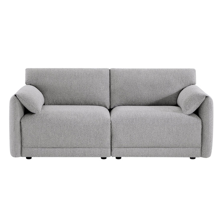 CHITA LIVING-Josie Performance Boucle 2-Piece Modular Sofa (80.3'')-Sofas-Performance Fabric-Grey-