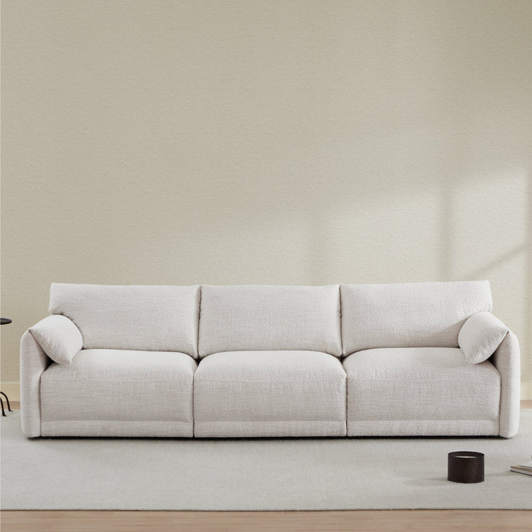 CHITA LIVING-Josie Performance Boucle 3-Piece Modular Sofa (115.7'')-Sofas-Performance Fabric-Pearl-