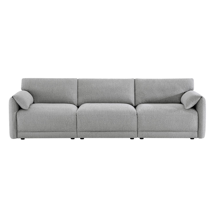 CHITA LIVING-Josie Performance Boucle 3-Piece Modular Sofa (115.7'')-Sofas-Performance Fabric-Grey-