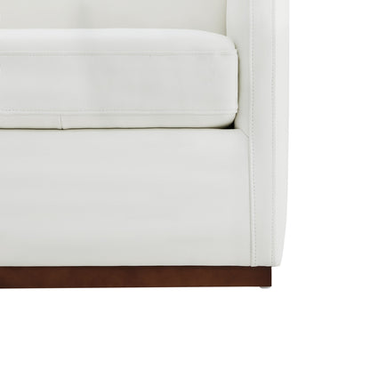 Chaise d'appoint pivotante Henry avec base en bois 