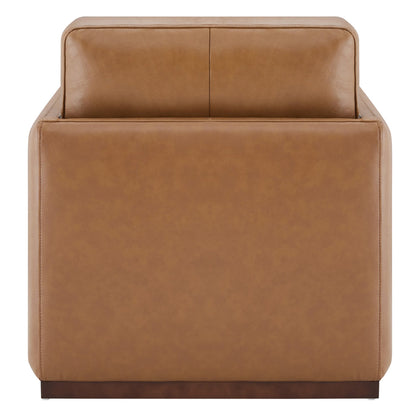 Chaise d'appoint pivotante Henry avec base en bois 