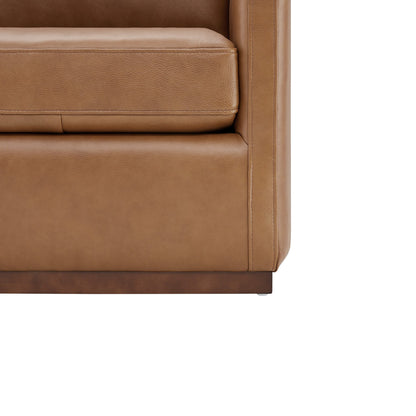 Chaise d'appoint pivotante Henry avec base en bois 