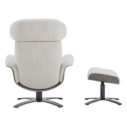 Elvin Genuine Leather Recliner Lounge Chair & Ottoman