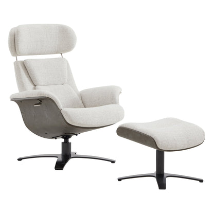 Elvin Genuine Leather Recliner Lounge Chair & Ottoman