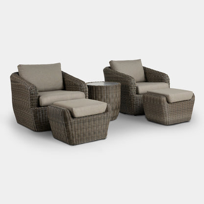 Ensemble de patio extérieur en osier Liana 5 pièces