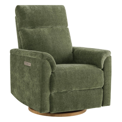 Lulla Power Swivel Nursery Glider Recliner with Power Headrest and Nightlight