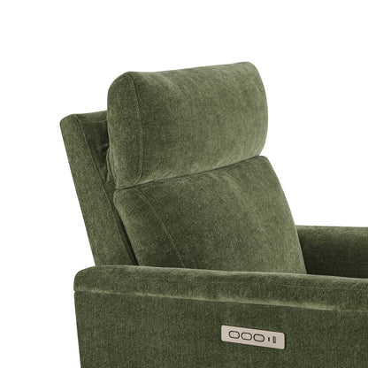 Lulla Power Swivel Nursery Glider Recliner with Power Headrest and Nightlight