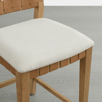 Tabouret de comptoir tissé à la main moderne du milieu du siècle Aries