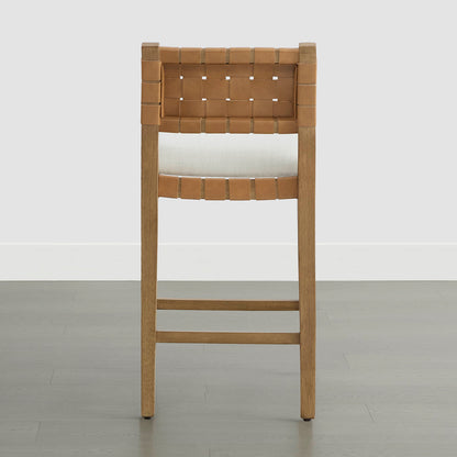 Tabouret de comptoir tissé à la main moderne du milieu du siècle Aries
