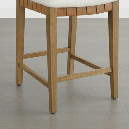 Tabouret de comptoir tissé à la main moderne du milieu du siècle Aries