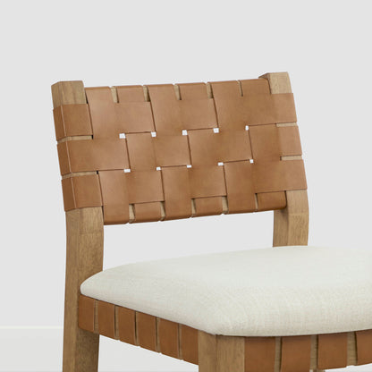 Tabouret de comptoir tissé à la main moderne du milieu du siècle Aries