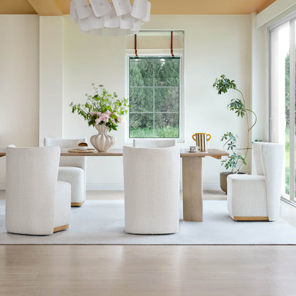 Lilibet Wingback Rolling Dining Chair With Casters