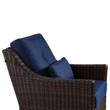 Fauteuil d'appoint pivotant et à bascule en rotin Elara pour l'extérieur