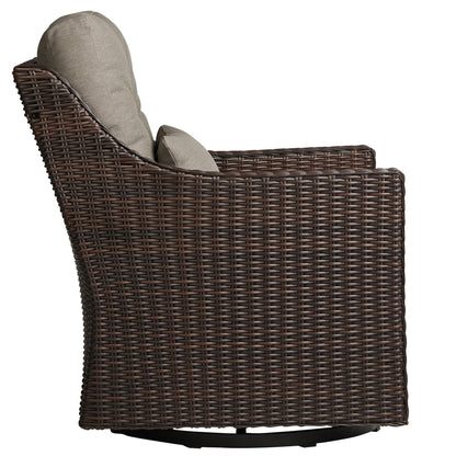Fauteuil d'appoint pivotant et à bascule en rotin Elara pour l'extérieur