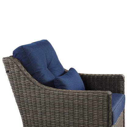 Fauteuil d'appoint pivotant et à bascule en rotin Elara pour l'extérieur
