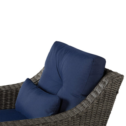 Fauteuil d'appoint pivotant et à bascule en rotin Elara pour l'extérieur