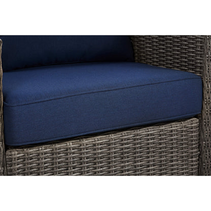 Fauteuil d'appoint pivotant et à bascule en rotin Elara pour l'extérieur