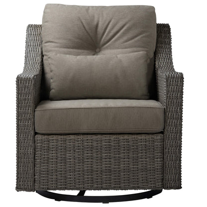 Fauteuil d'appoint pivotant et à bascule en rotin Elara pour l'extérieur