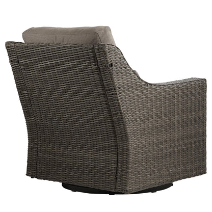 Fauteuil d'appoint pivotant et à bascule en rotin Elara pour l'extérieur