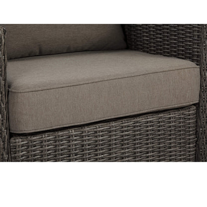 Fauteuil d'appoint pivotant et à bascule en rotin Elara pour l'extérieur