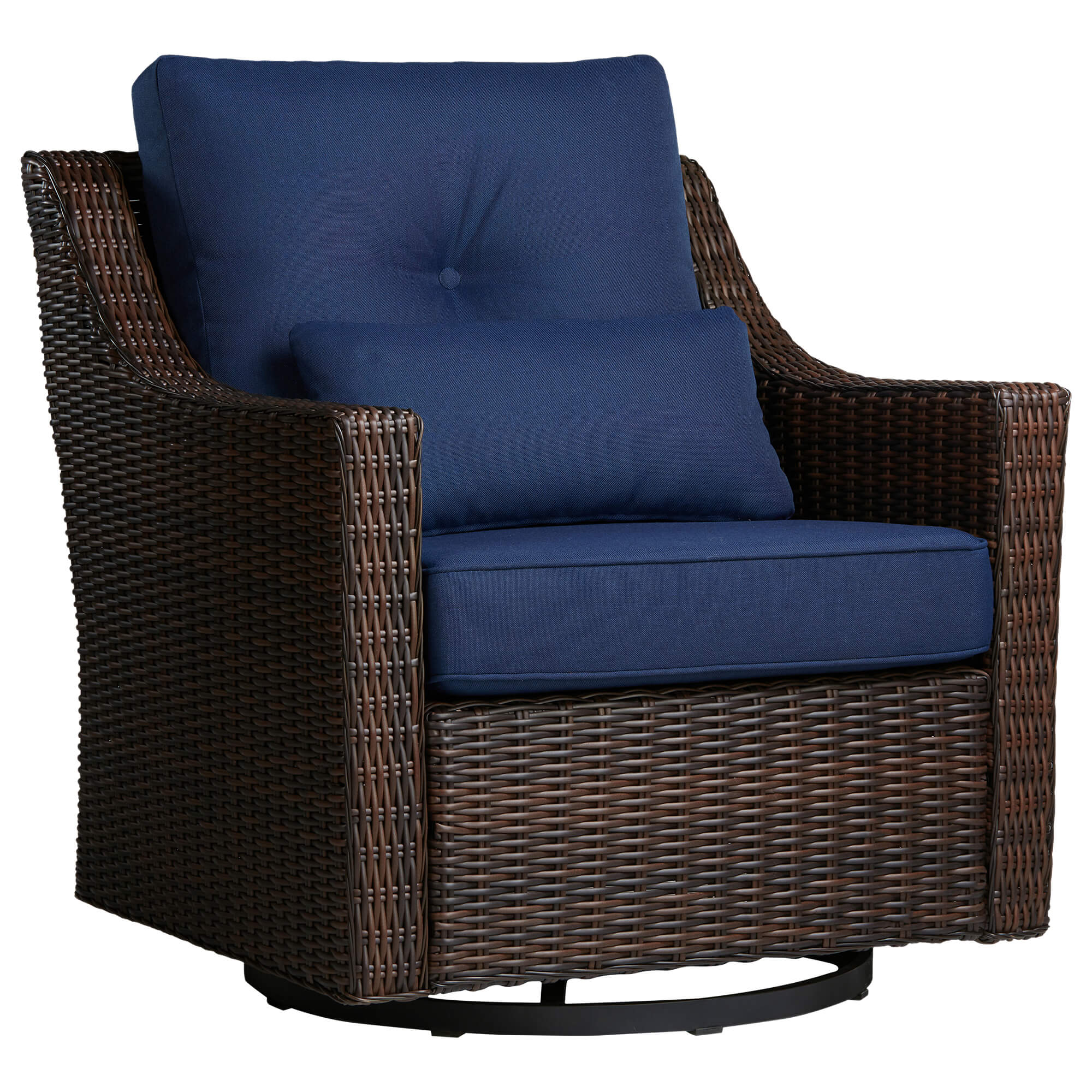 Fauteuil d'appoint pivotant et à bascule en rotin Elara pour l'extérieur