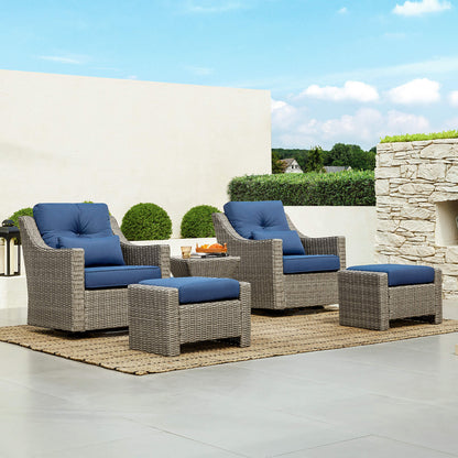 Ensemble de patio extérieur en rotin Elara 5 pièces