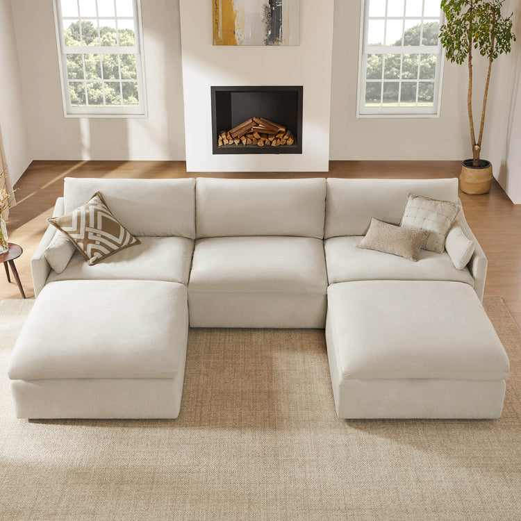 Canapé-chaise modulaire 5 places Kenna