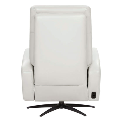 Fauteuil inclinable pivotant électrique Landon en cuir véritable avec appui-tête électrique