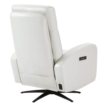 Fauteuil inclinable pivotant électrique Landon en cuir véritable avec appui-tête électrique