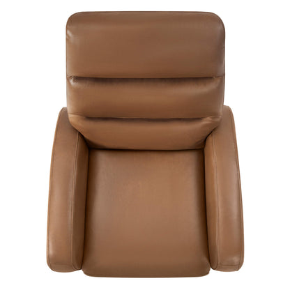 Fauteuil inclinable pivotant électrique Landon en cuir véritable avec appui-tête électrique