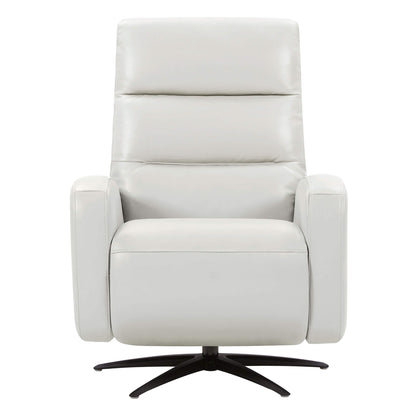 Fauteuil inclinable pivotant électrique Landon en cuir véritable avec appui-tête électrique